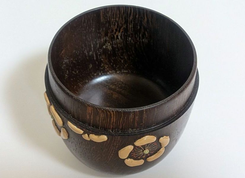 茂利漆』茶器 光宣作 棗 茶道具 茶入 漆芸 浮彫 花梅表千家裏