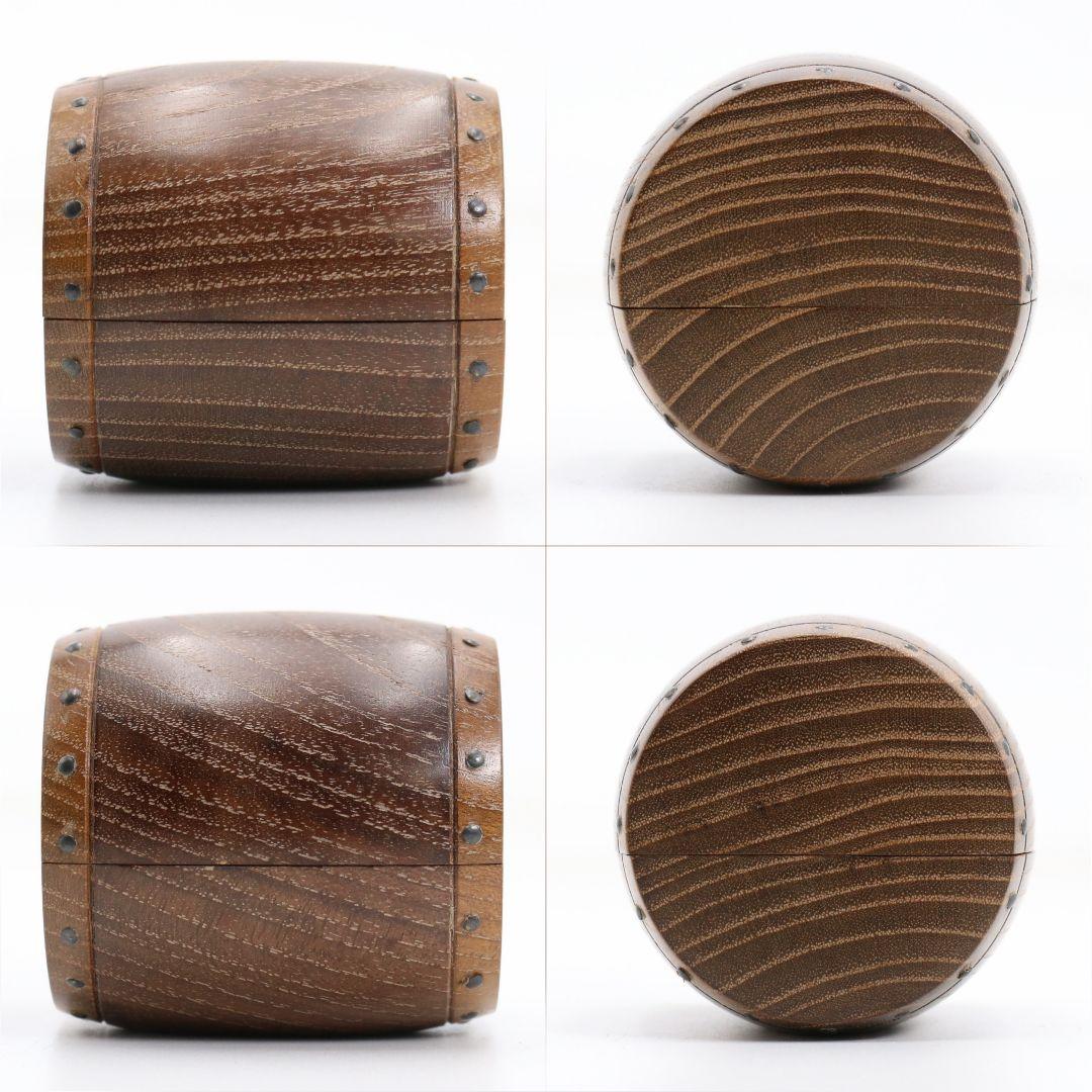 祥桑軒 光寿作 桑太鼓香合 茶道具 共箱共布　C896