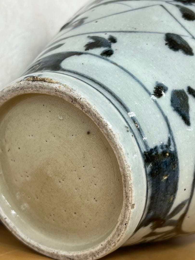 朝鮮李朝高麗青花りんご紋壷　古美術　唐物コレクション韓国骨董アンティーク江戸青磁