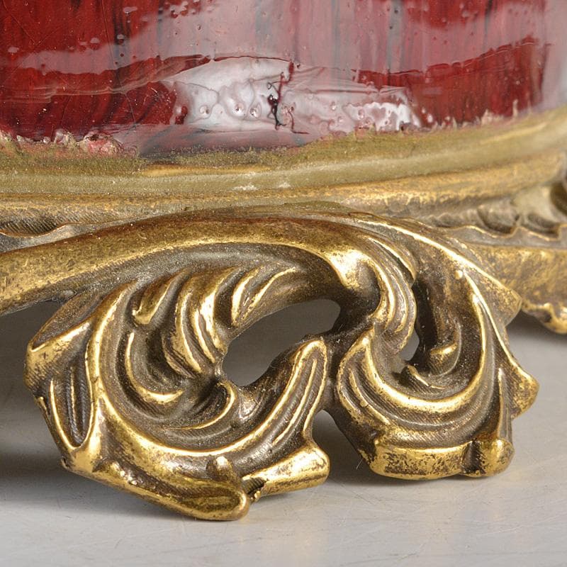 中国 大清乾隆年製款 西洋古銅装飾 辰砂 釉裏紅四方瓶 F R7049F - メルカリ