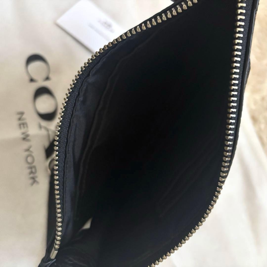 美品✨ コーチ ショルダーバッグ チェーン レザー ブラック ミニ クラッチ