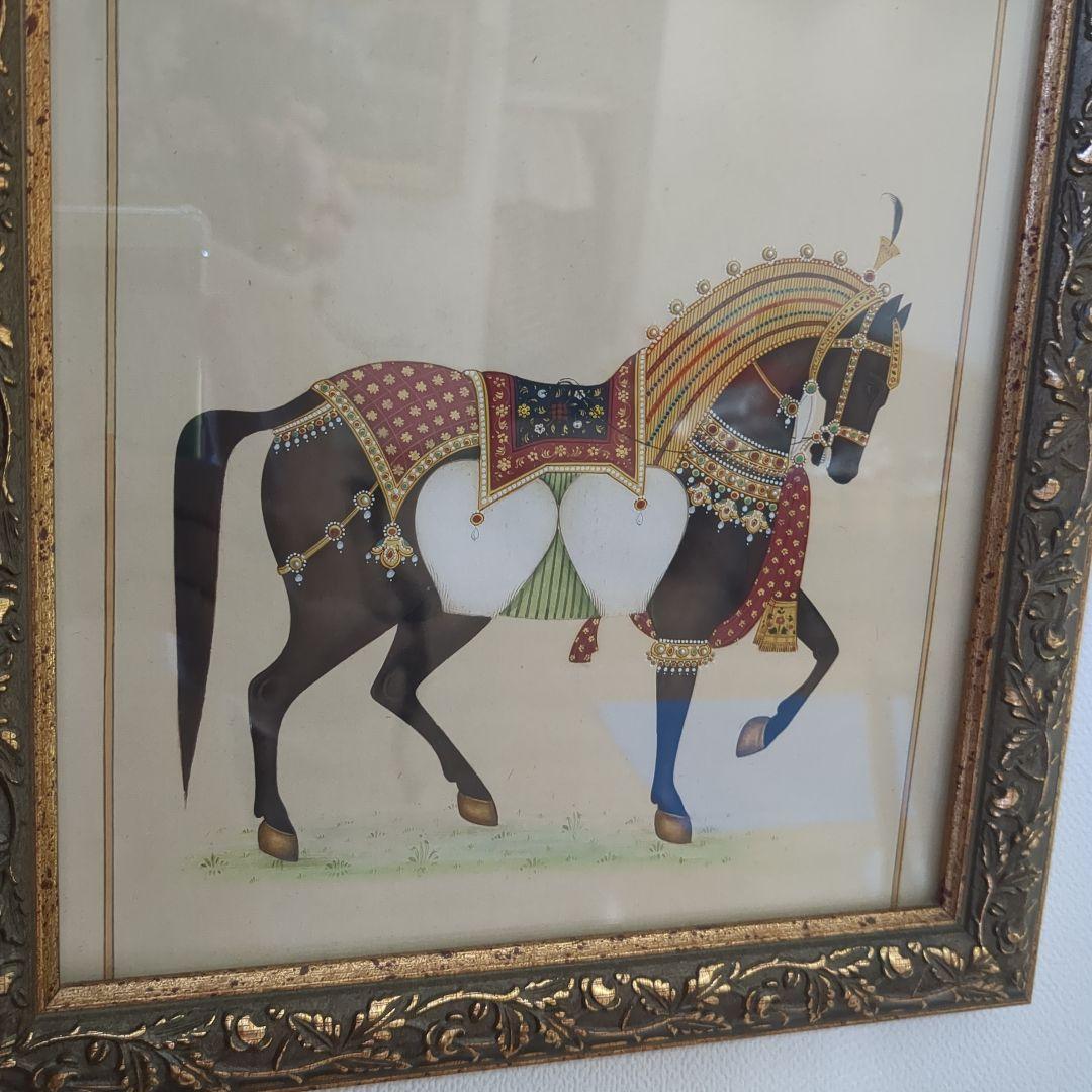 馬の額装画（30cm☓25cm）宝石付き