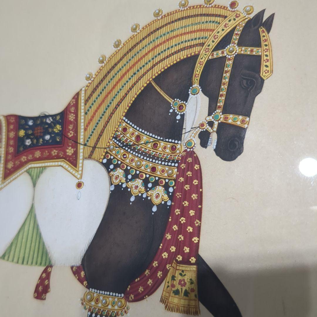 馬の額装画（30cm☓25cm）宝石付き