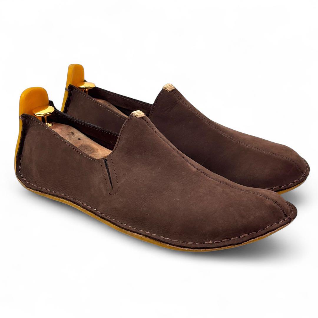 ヴィボ ベアフット 28.5 45 スエード モカシン スリッポン ブラウン