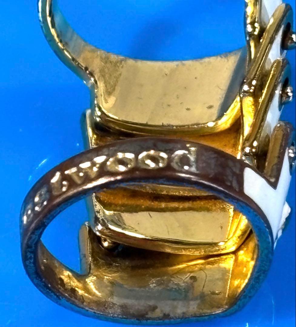 d*4様 希少✨ヴィヴィアン　アーマーリング　リング　ホワイト　ゴールド　レトロ