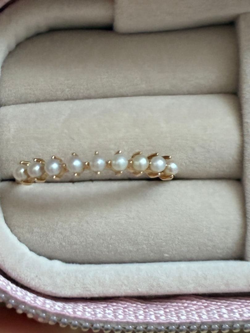 ete k10YG レイヤードパールリング