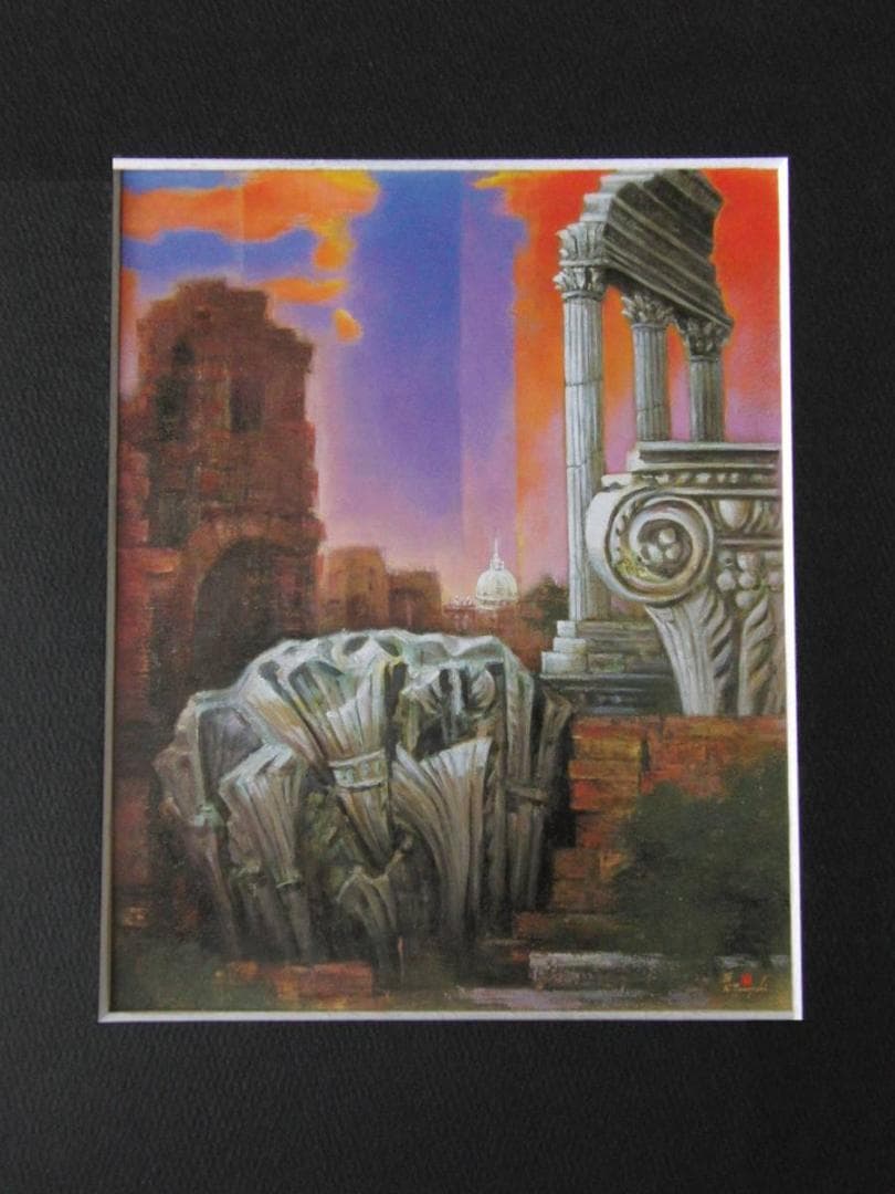 日下常由、【古代遺跡の賦】、希少な額装用画集より、新品額装付