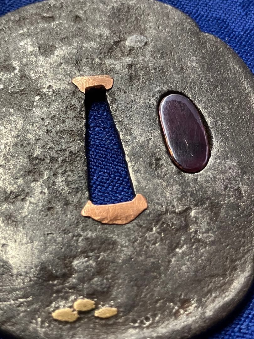 鍔　日本刀　短刀鍔　小刀鍔　金銀銅象嵌　時代物　刀　武具