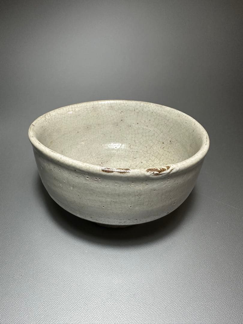 李朝　白磁　茶碗　堅手