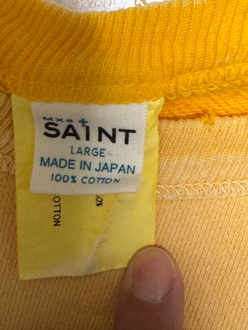 24SS saint mxxxxxx スヌーピー トレーナー　イエロー L