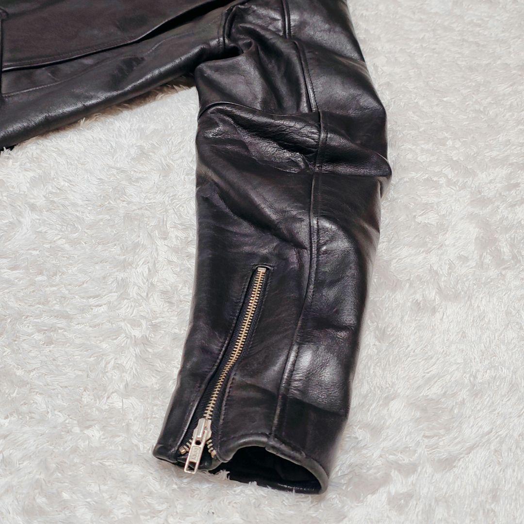 ビ*ー様 Harley-Davidson 本革 シングルライダース ブラック