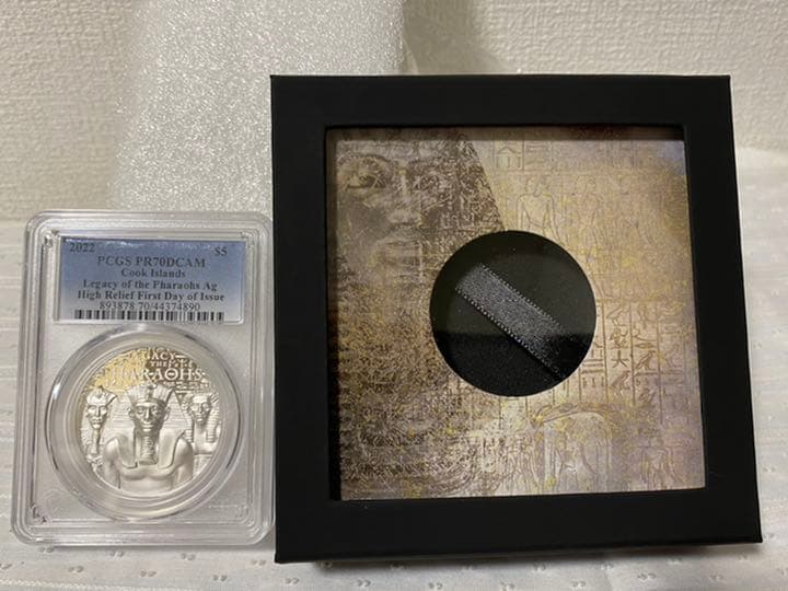 最高鑑定／PR70】2022 クック諸島 ファラオの遺産 1オンス 銀貨
