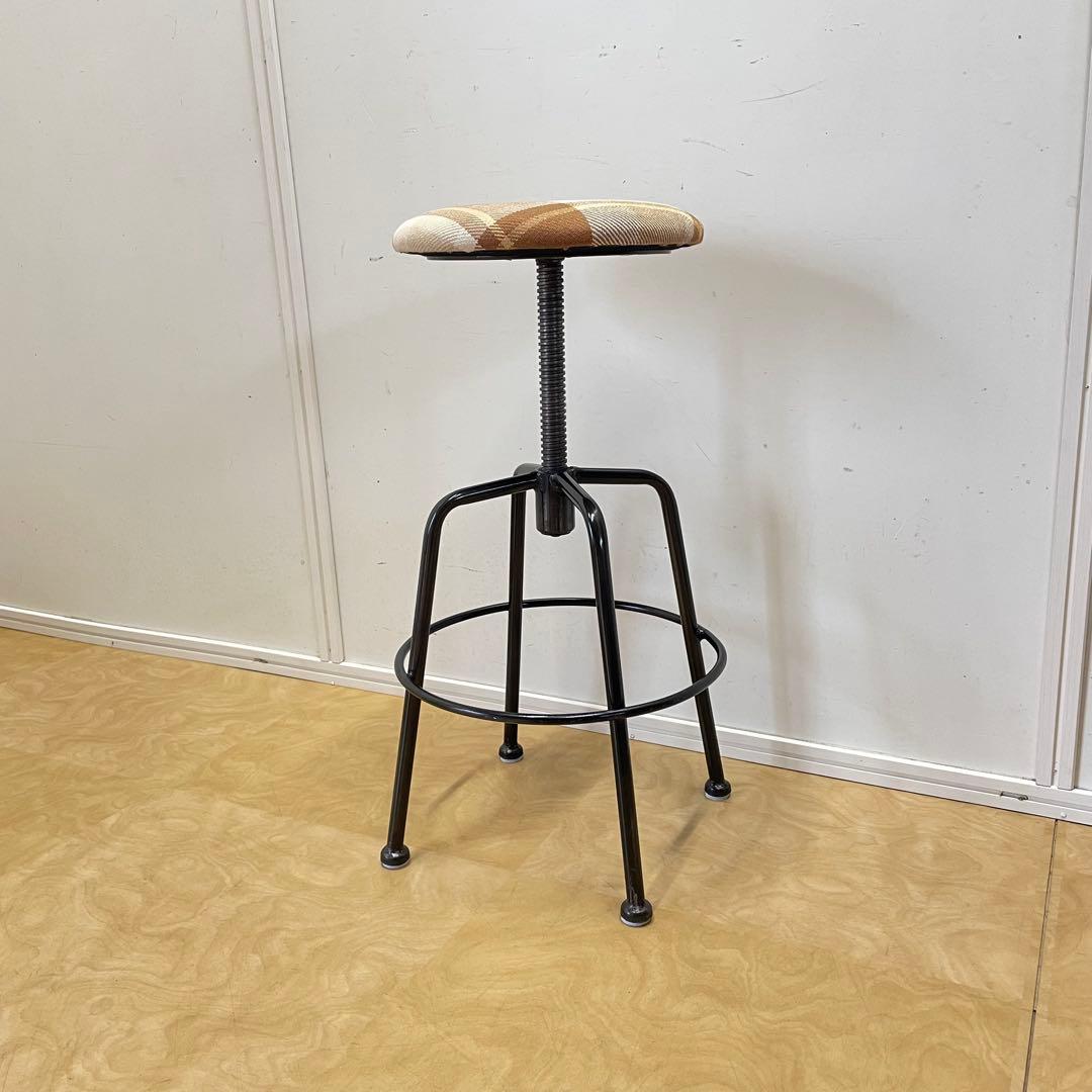 関家具 回転スツール クラッシュゲート 椅子 丸イス チェア アイアン 鉄脚