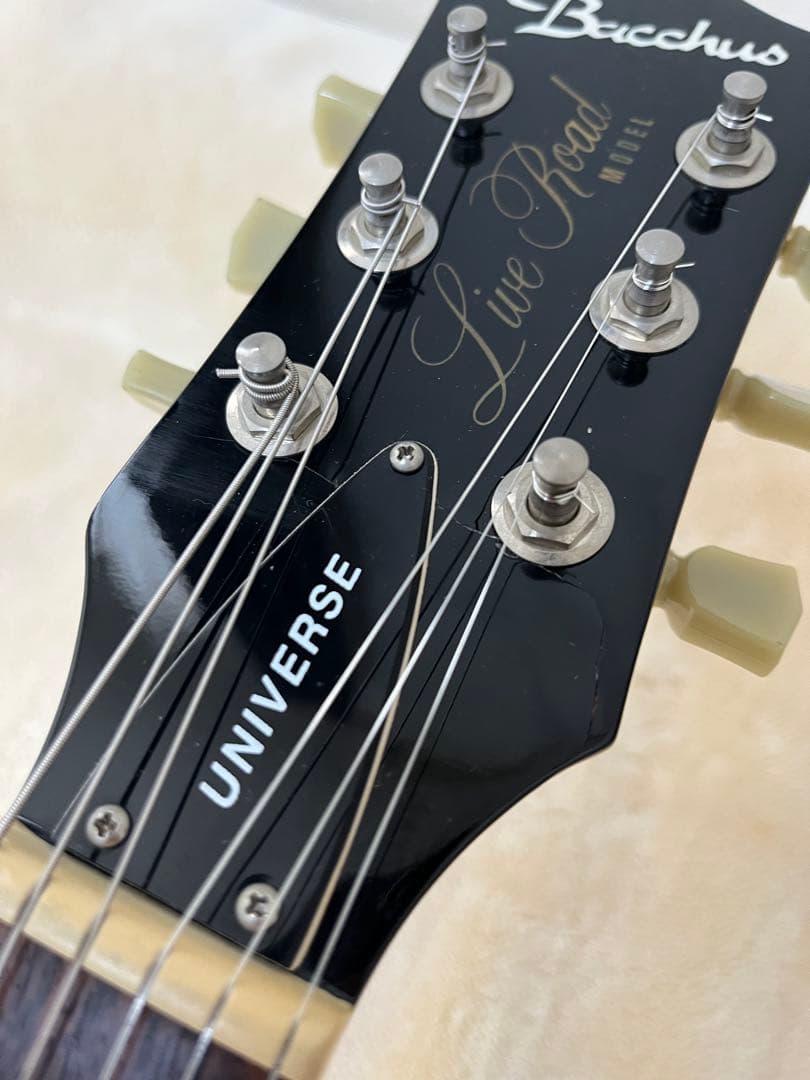 【調整済】Bacchus バッカス　レスポール　ネック修理　エレキギター