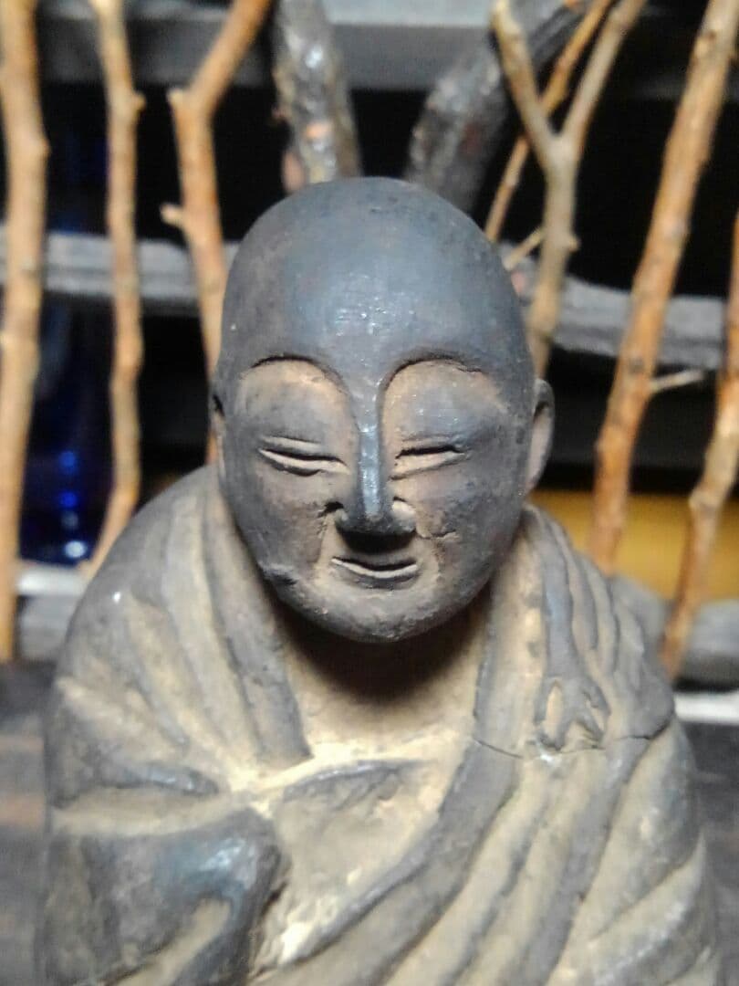 ♥陶製　とても古い　仏像　１　座像　仏様　仏壇　仏具　骨董