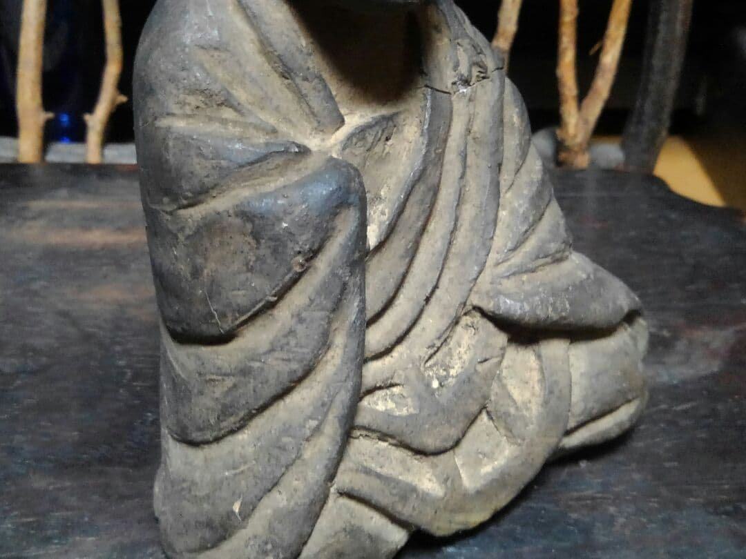 ♥陶製　とても古い　仏像　１　座像　仏様　仏壇　仏具　骨董