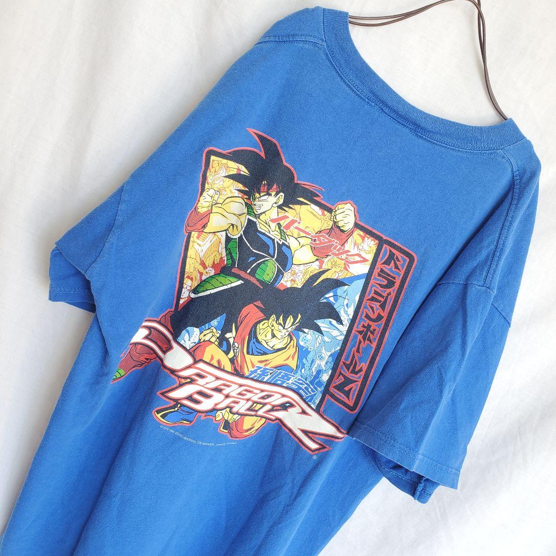 ドラゴンボール バーダック 悟空 USA カタカナ ロゴ 半袖 tシャツ青