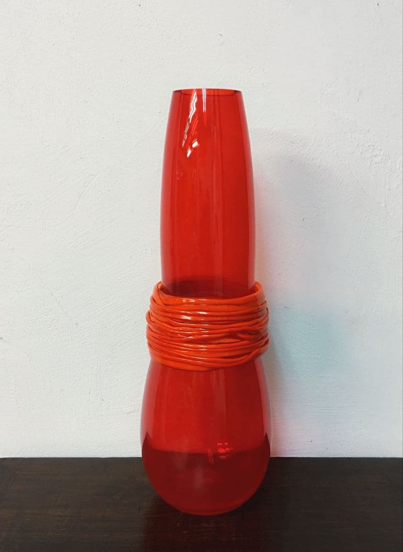 【Luciano Vistosi】MURANO フラワーベース　花瓶 レッド Luciano Vistosi】MURANO フラワーベース花瓶 レッド