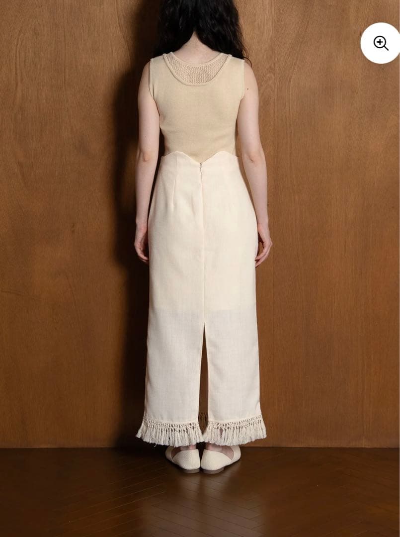 euw ○ wave design knit tank-top / ivory