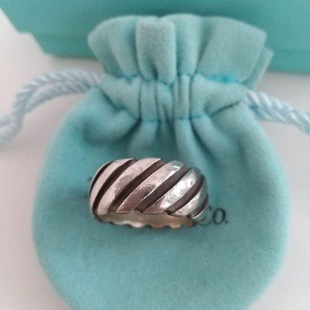 【希少】TIFFANY ツイスト リング スパイラル約10号 SV925