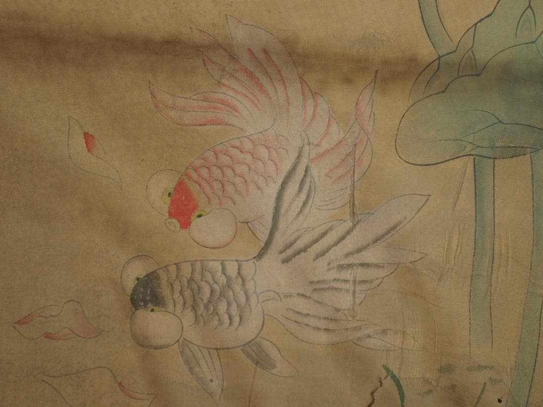 骨董掛け軸】風景図 中国 唐時代 肉筆保證BD284A12-1