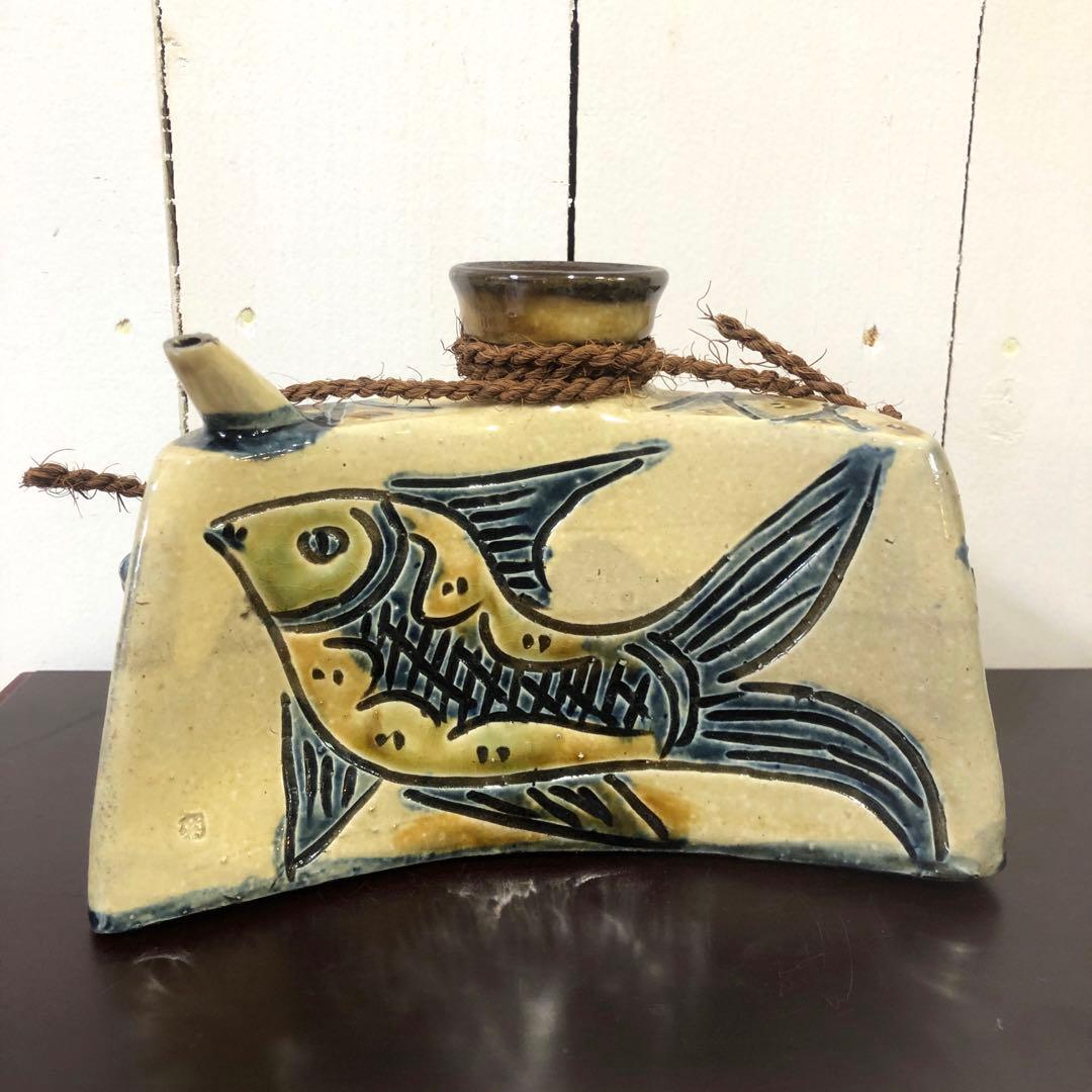 仁王窯琉球壺屋焼島袋常明造龍文抱瓶