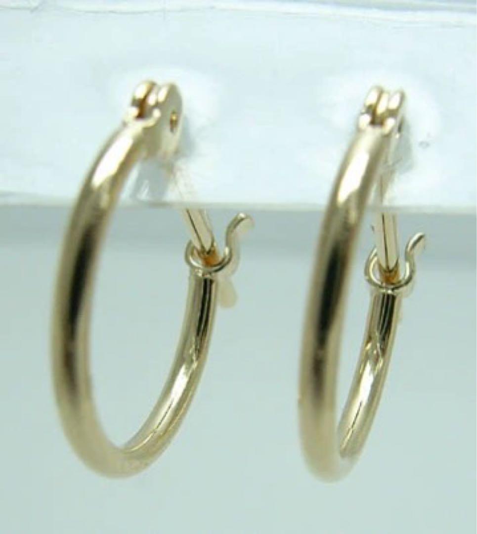 【今日限定1時間】K18 フープピアス 楽天市場】K18 18k 18金 パイプ フープ ピアス 1.0mmx10mm【1個販売
