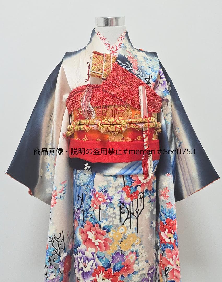 七五三　7歳　正絹　着物　セット　女の子 *c82