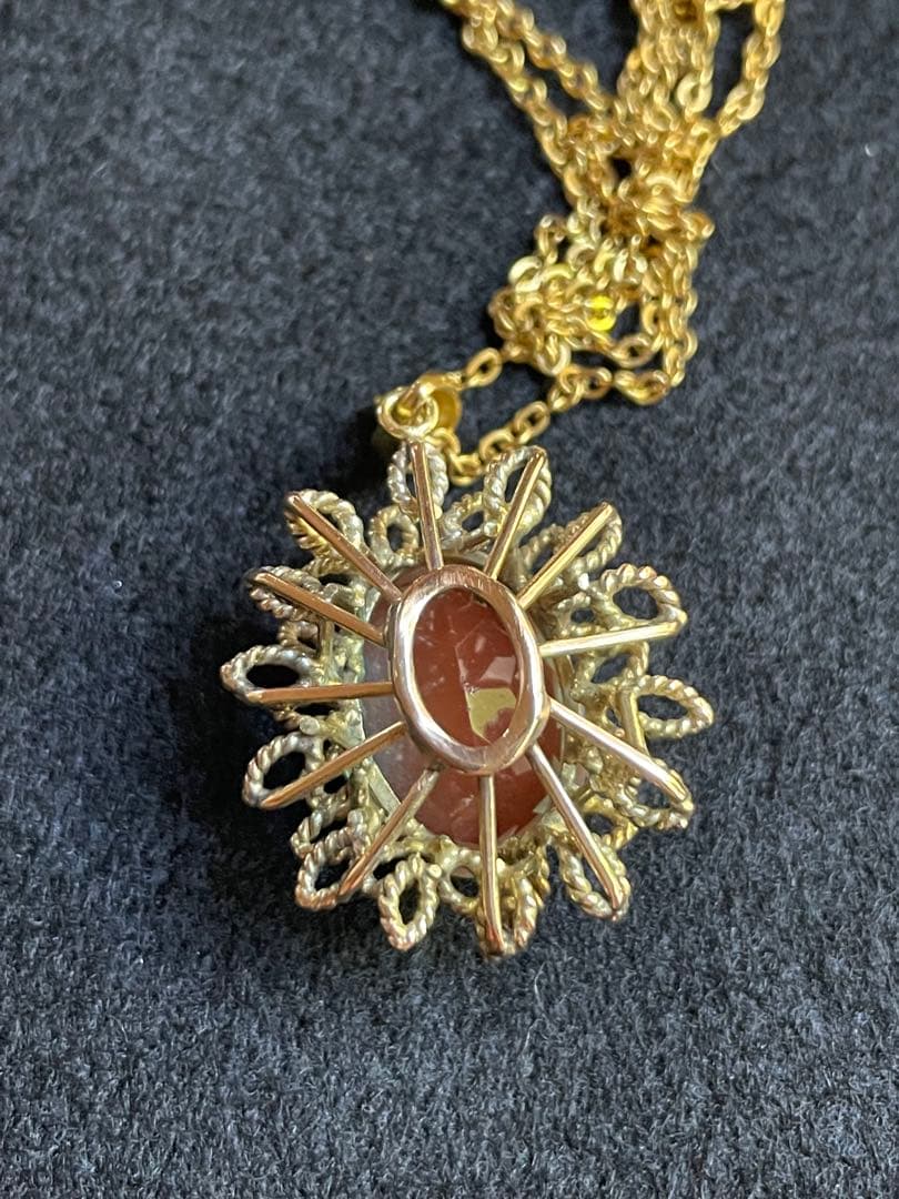 ⬇️【希少】アンティーク大粒サフィレットペンダントトップネックレス