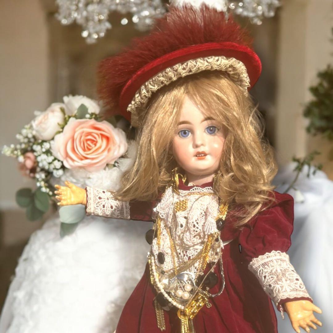 kimiko様専用 アンティーク ビスクドール アーモンド マルセル レッド