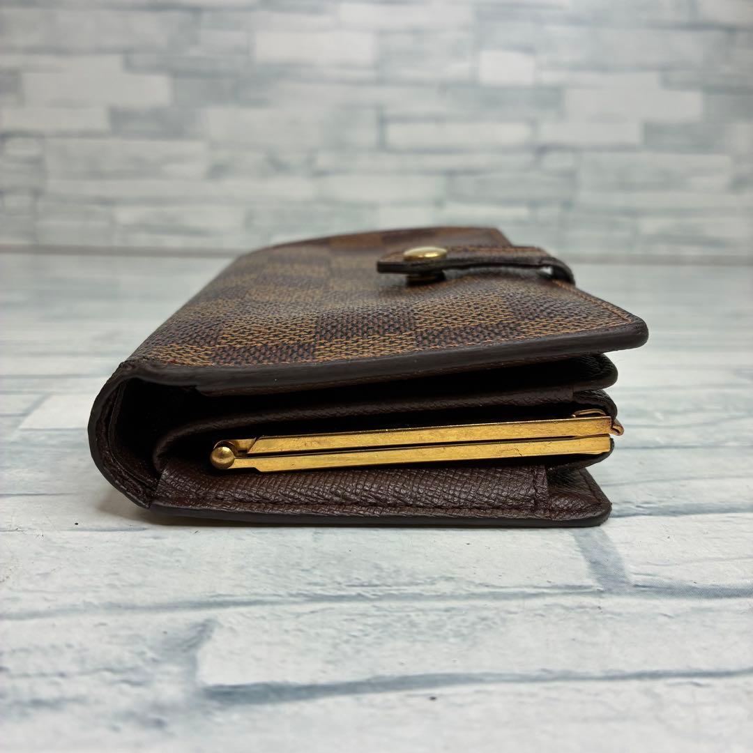 極美品 55 VUITTON ルイヴィトン ダミエ がま口財布 二つ折りus4