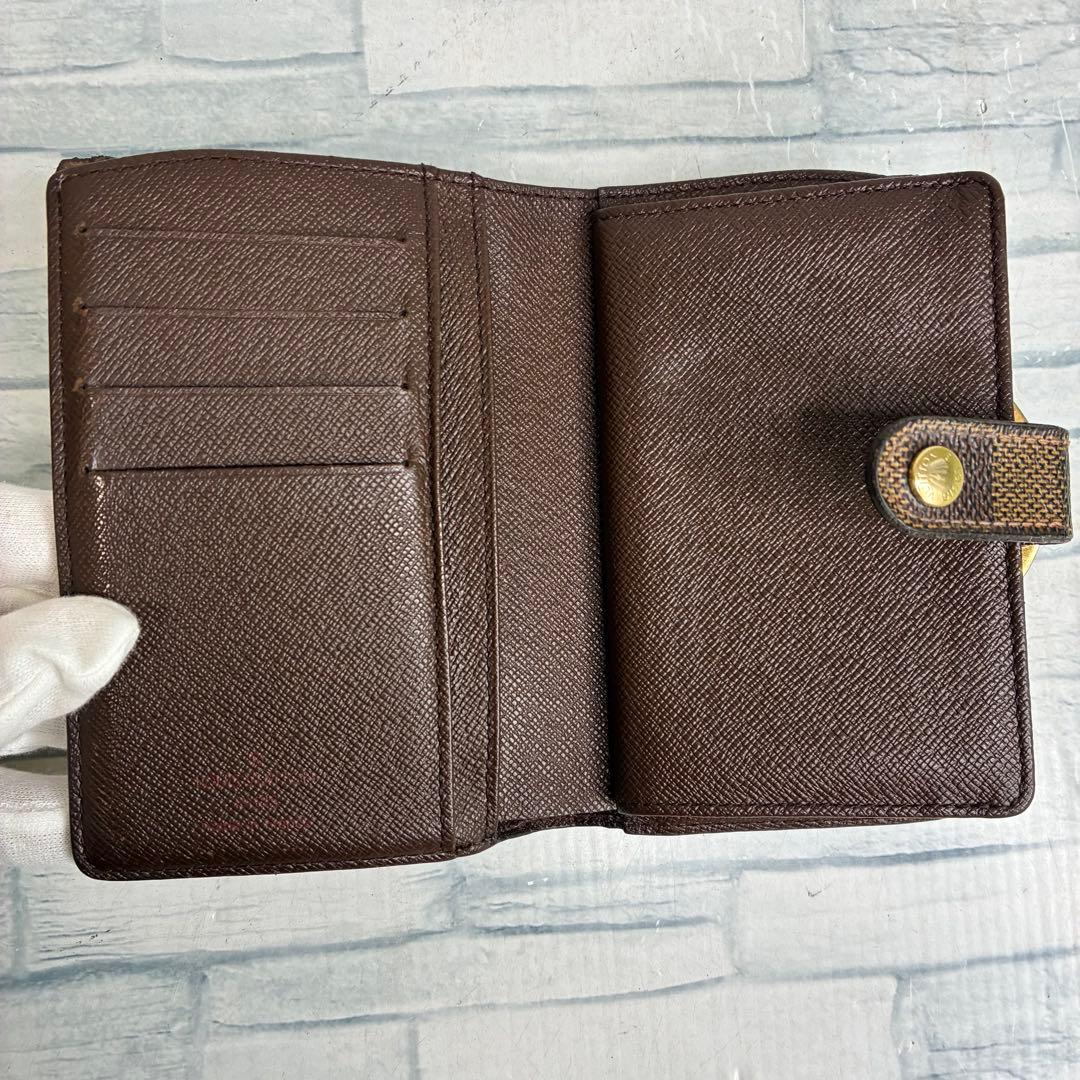 極美品 55 VUITTON ルイヴィトン ダミエ がま口財布 二つ折りus4