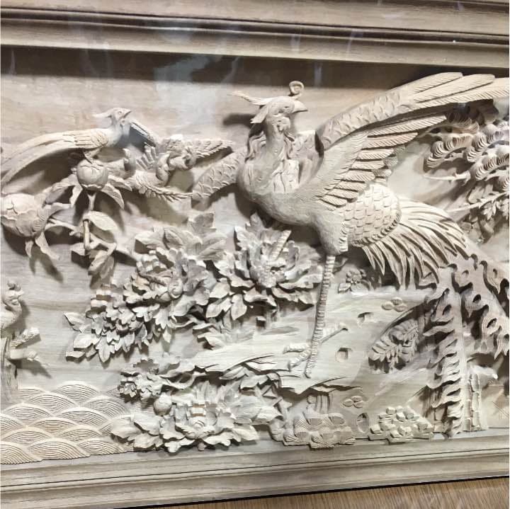 木彫り 欄間 木製 和風彫刻 欄間2枚セット 和風木製彫刻欄間2枚セット