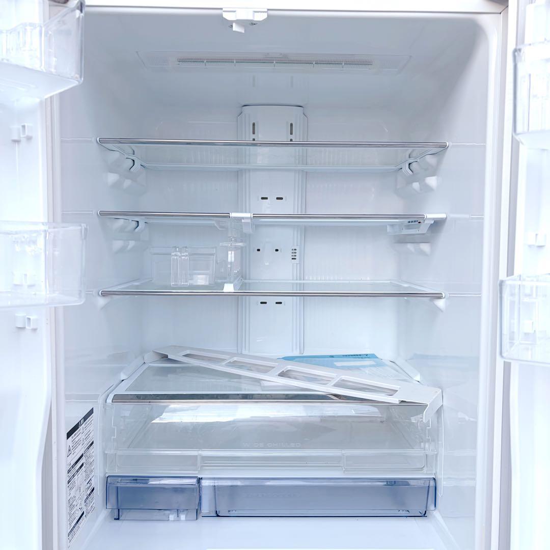 運搬取付無料！クロスホワイト　スマート大容量！純正三菱大容量冷蔵庫！完動品超美品