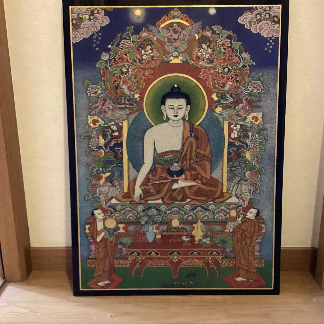 一点物大日如来　ガラス製仏画　　　チベット風の仏画　　　重さ　　5.3kg