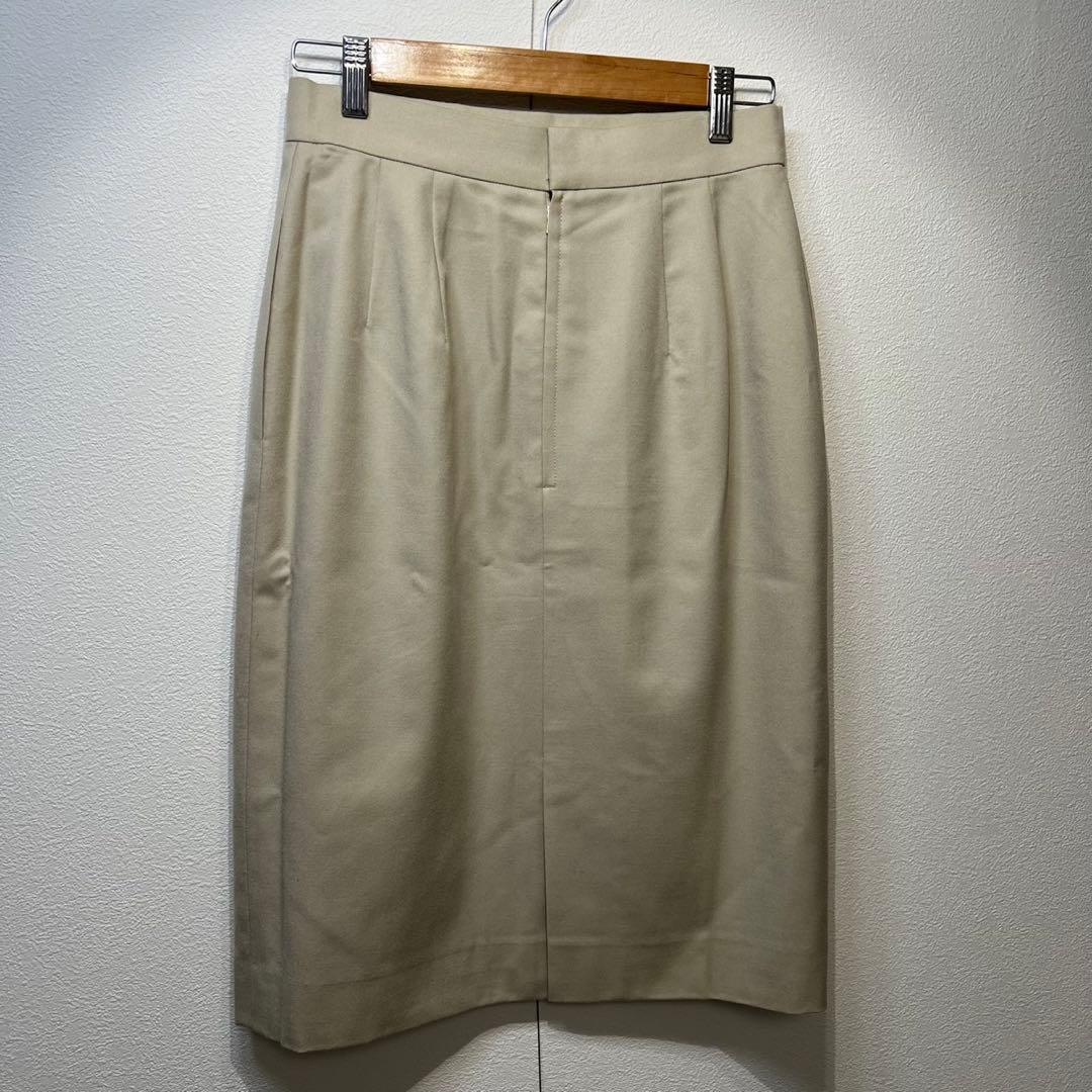 希少 クリスチャンディオール 上質 ウール タック デザイン タイト スカート