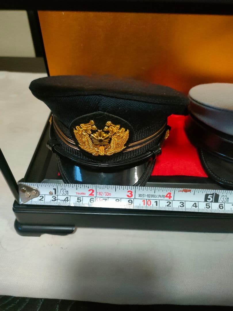 希少】警察官帽子 ミニチュア セット 2点 組み立て式ケース付 昭和レトロ