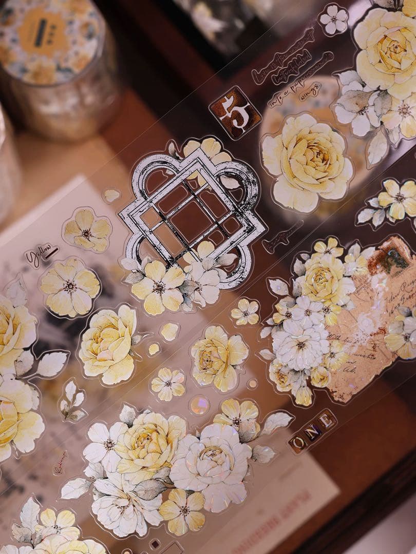⭐️SALE⭐️小白家文創《黄玫瑰》海外マスキングテープ マステ 【2745】