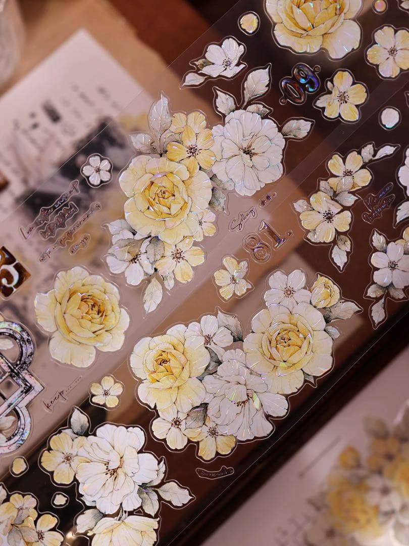 ⭐️SALE⭐️小白家文創《黄玫瑰》海外マスキングテープ マステ 【2745】