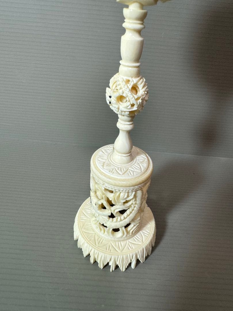 2735 天球儀 龍文 彫刻 置物 層球 美術品 透し彫り細工 中国美術