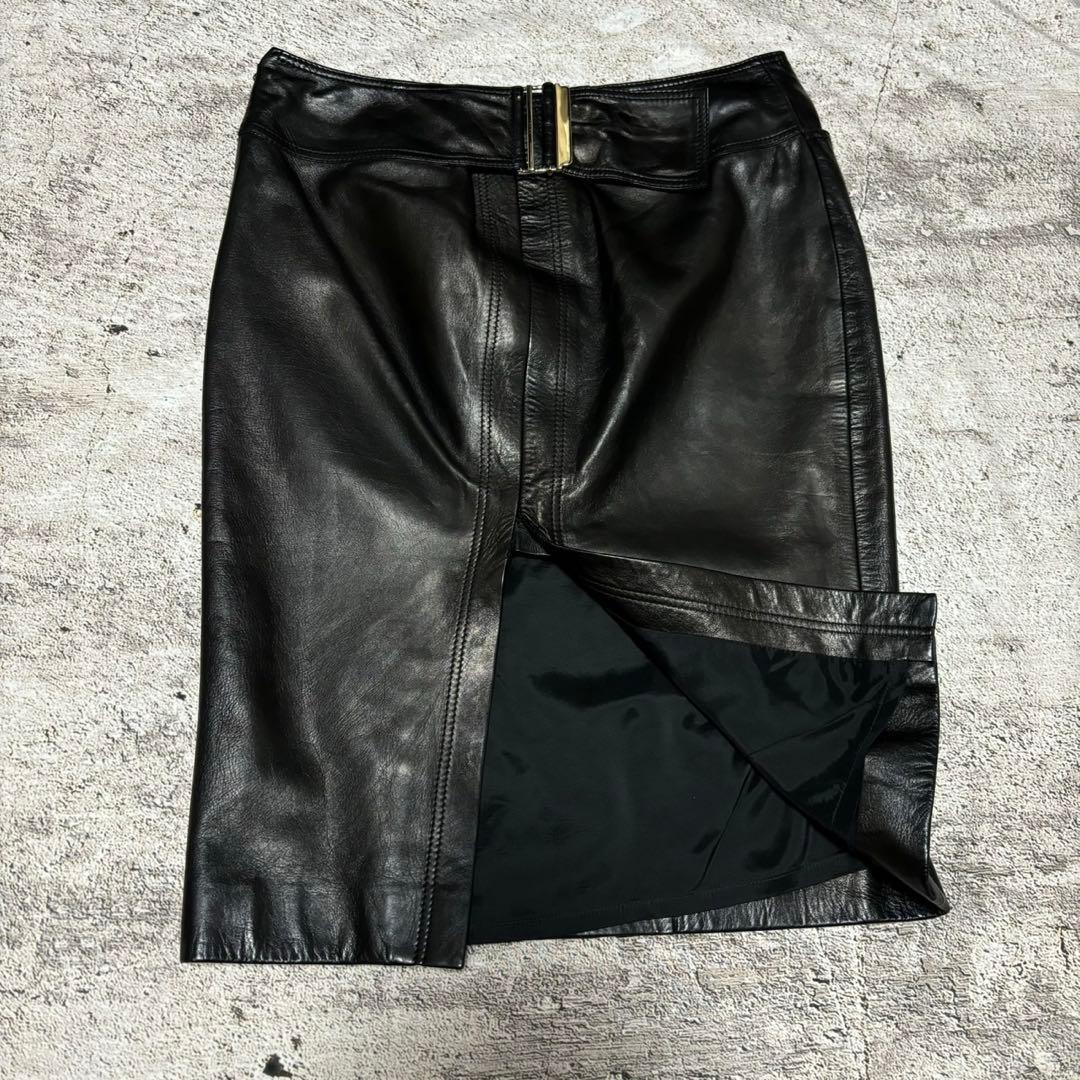 GUCCI グッチ ラムスキン レザー スカート 38サイズ
