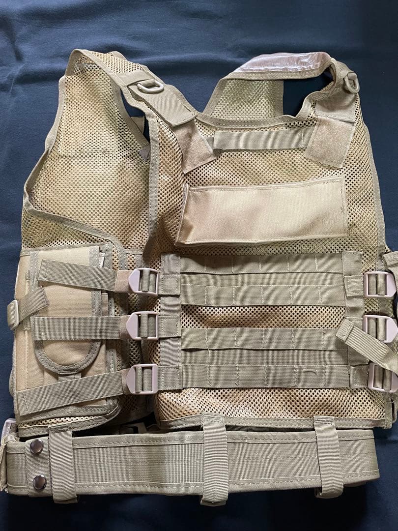 サバゲ 装備品セット V1ベスト カーキー ホルスター マグポーチ ベルト