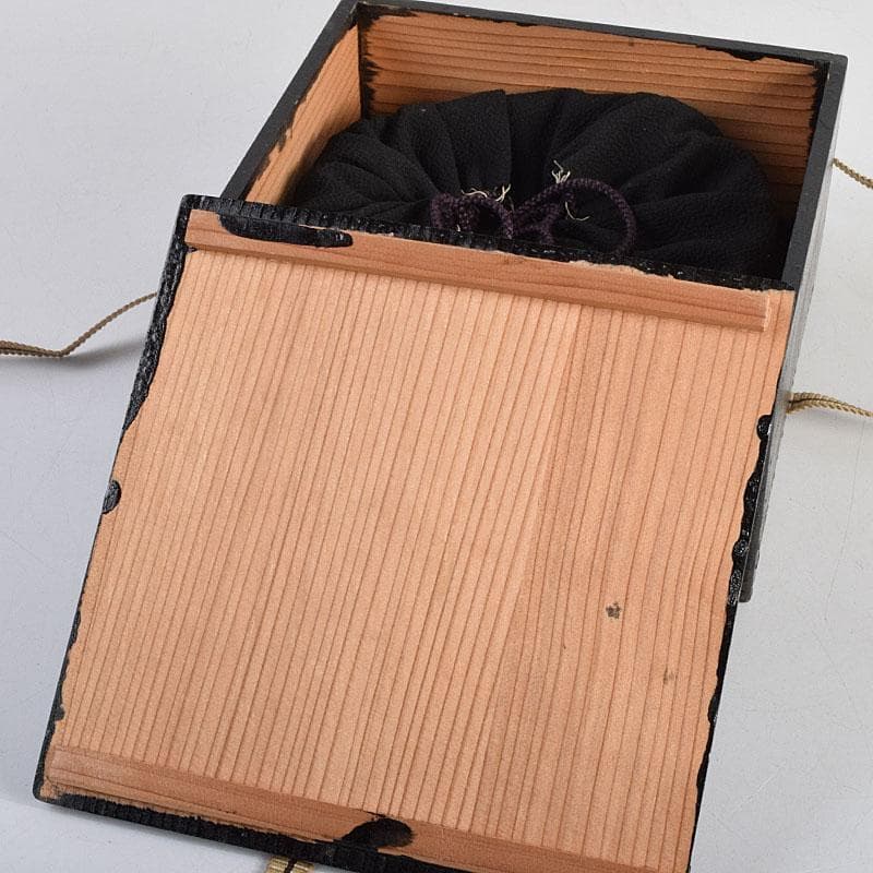 茶道具 楽吉左衛門作 黒楽平茶碗 時代箱 M R9349