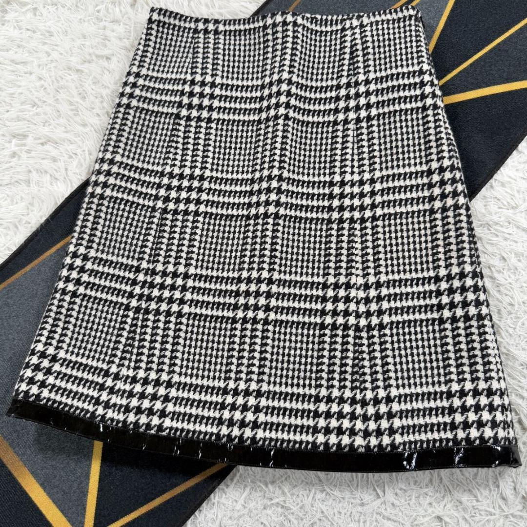 クリスチャンディオール スカート サイドジップ XL ウール 羊革 2018年