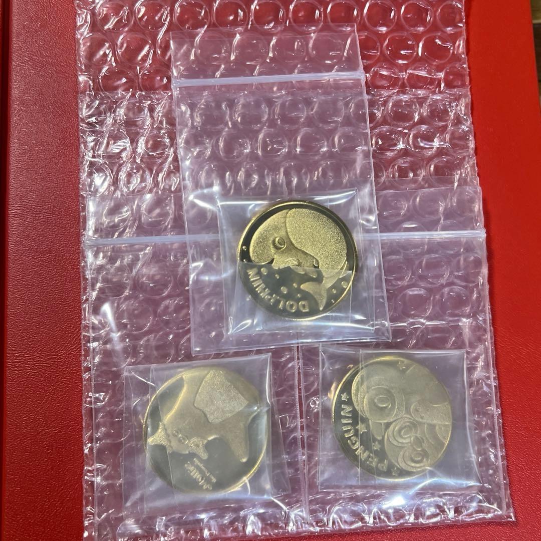 茶平工業 記念メダル 仙台うみの社水族館3枚セット（ゴールド色・刻印