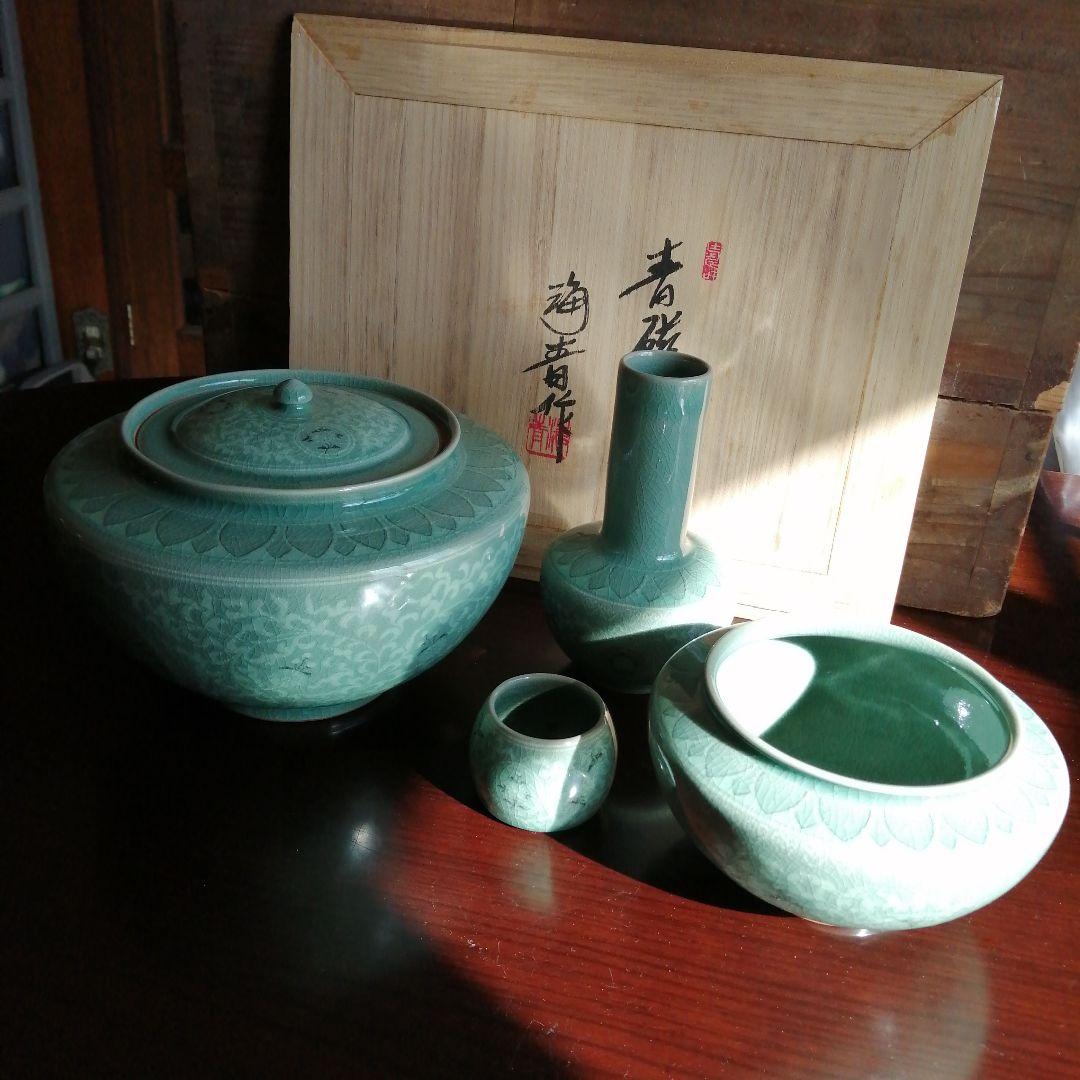 韓国青磁　鄭正黙　青磁皆具 韓国青磁 鄭正黙 青磁皆具
