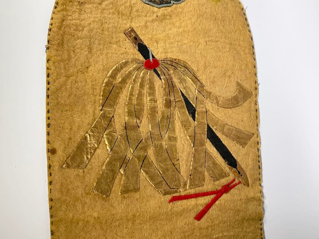 前掛け　金彩　采配図　武具　甲冑　鎧兜　江戸時代