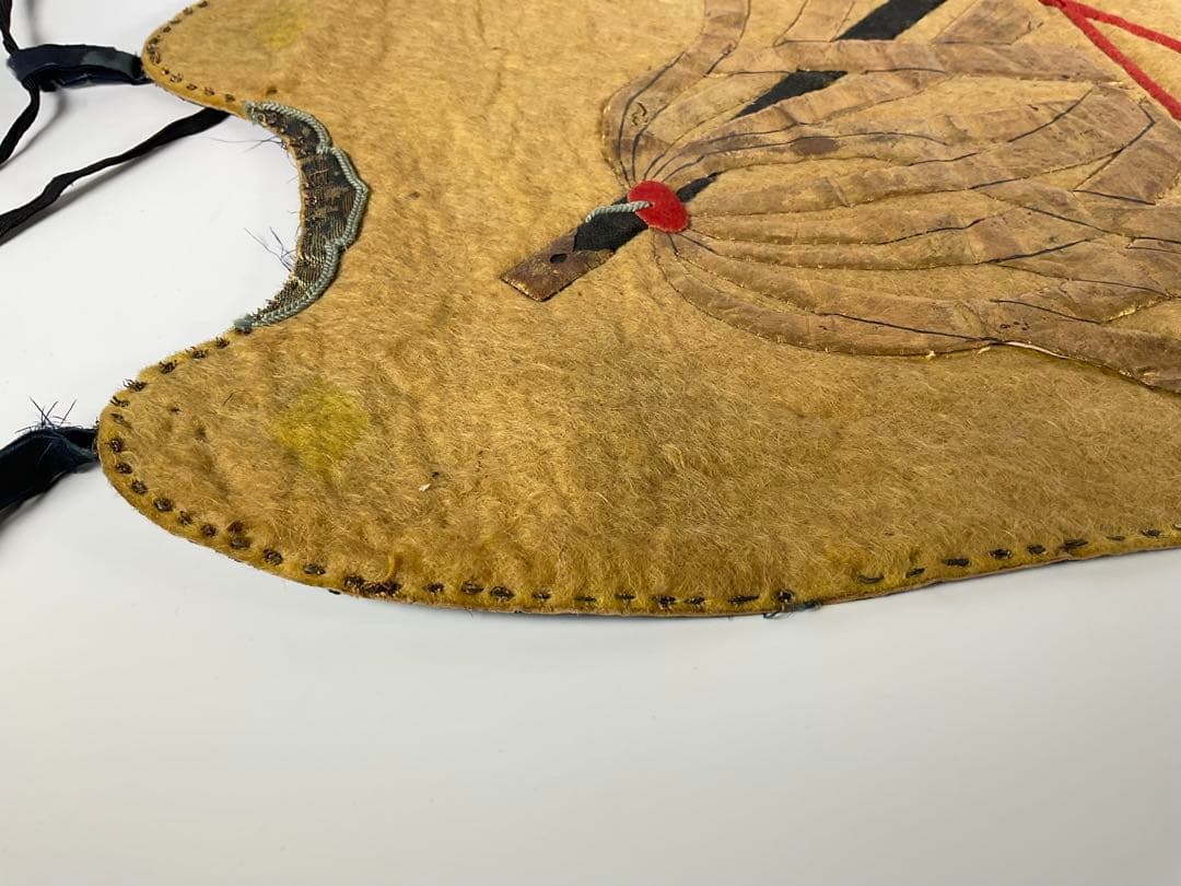 前掛け　金彩　采配図　武具　甲冑　鎧兜　江戸時代