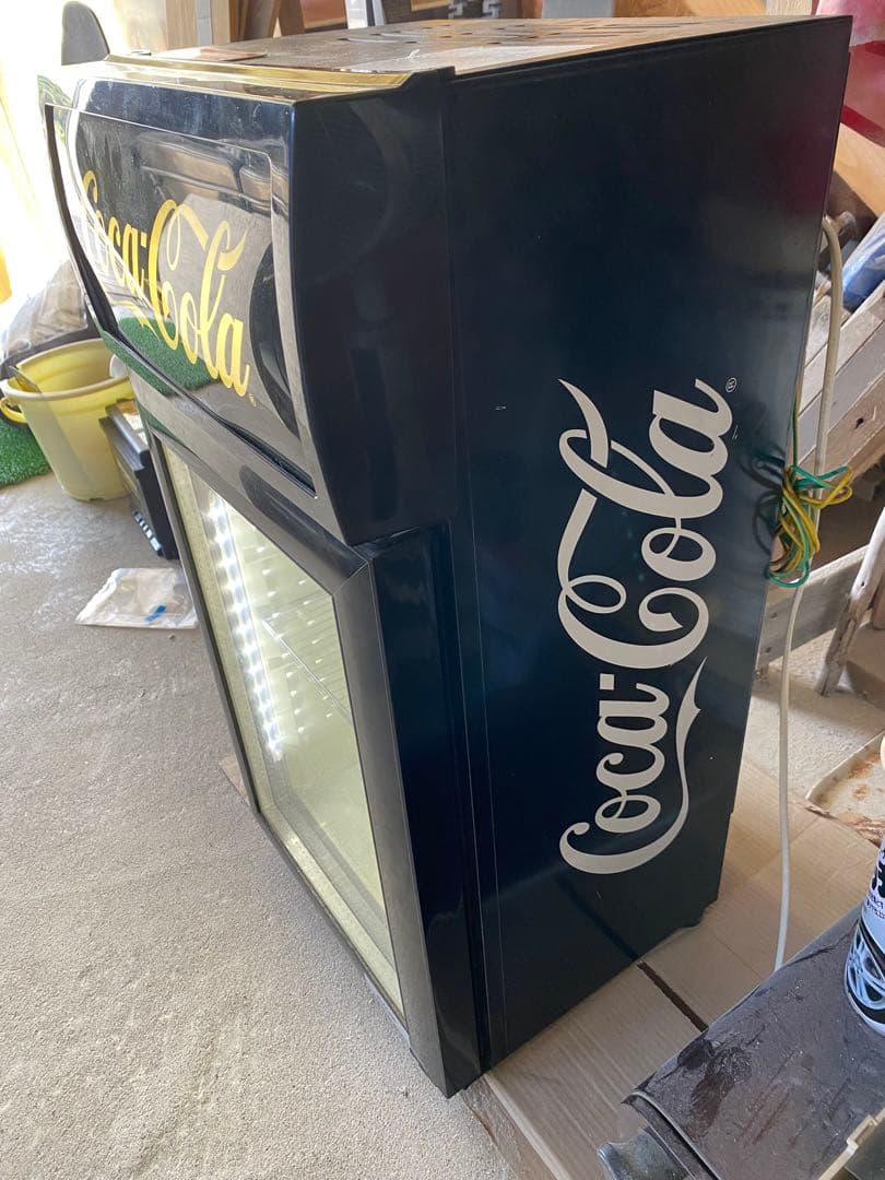 yxCoca-Cola 冷蔵庫 ガラス扉 ジャンク