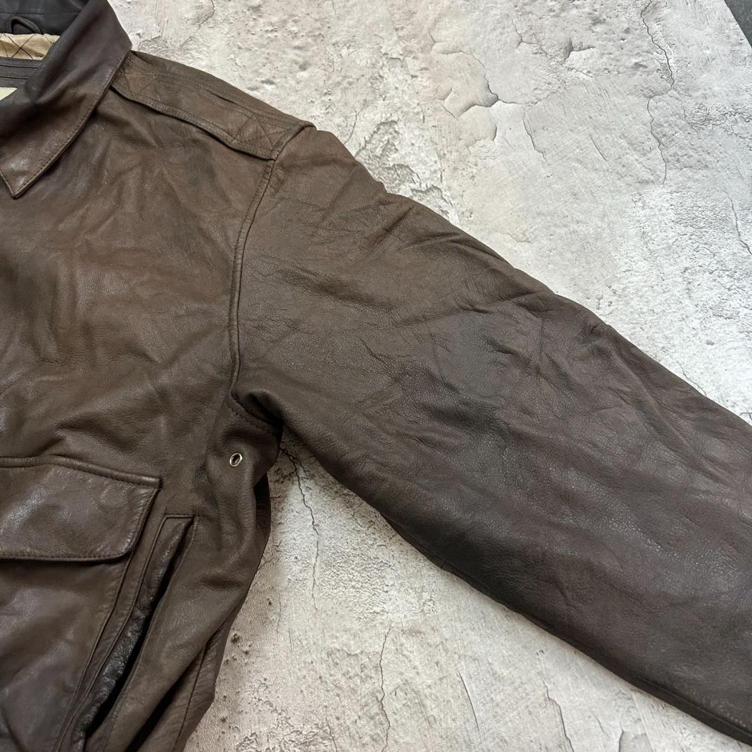 ロ*ク様 G-III レザージャケット A-2 古着 ブラウン 茶色 L